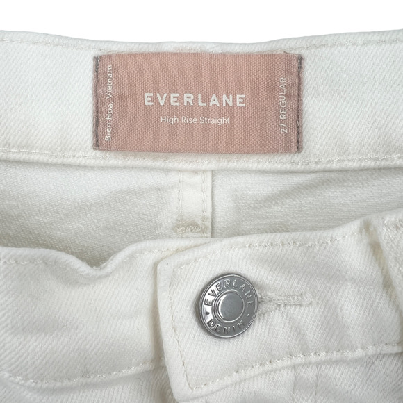 Everlane High Rise Straight Jeans in White - Picture 8 of 10